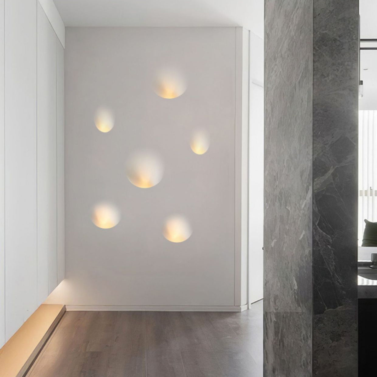 Minimalist Round Recessed 1-Light Sconce