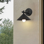 Nordic Iron Geometric Cone Outdoor Wall Sconce