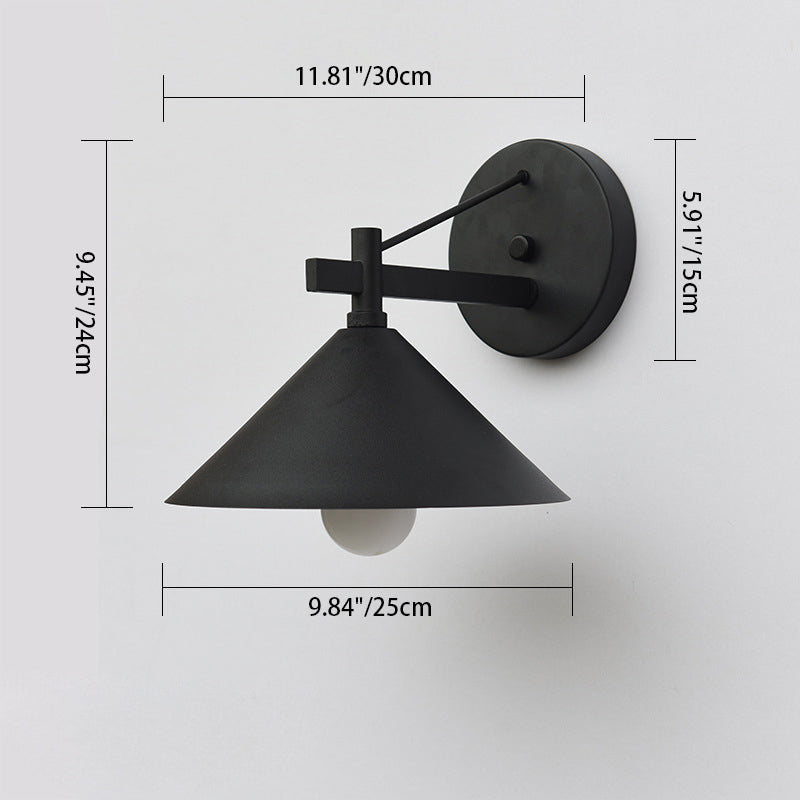Nordic Iron Geometric Cone Outdoor Wall Sconce