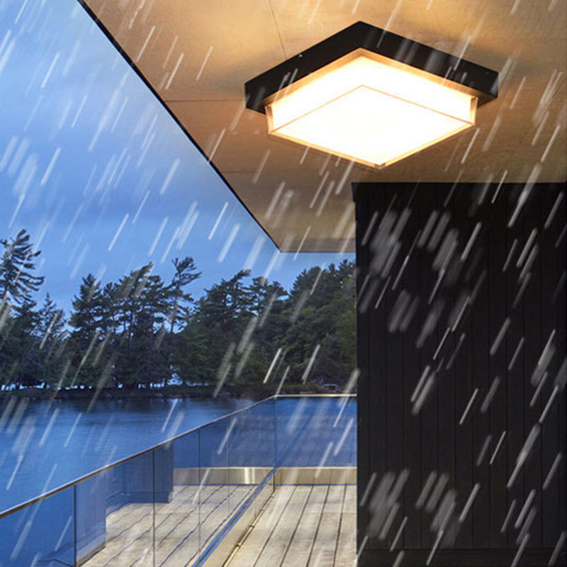 Modern Waterproof Square LED Flush Mount Ceiling Light