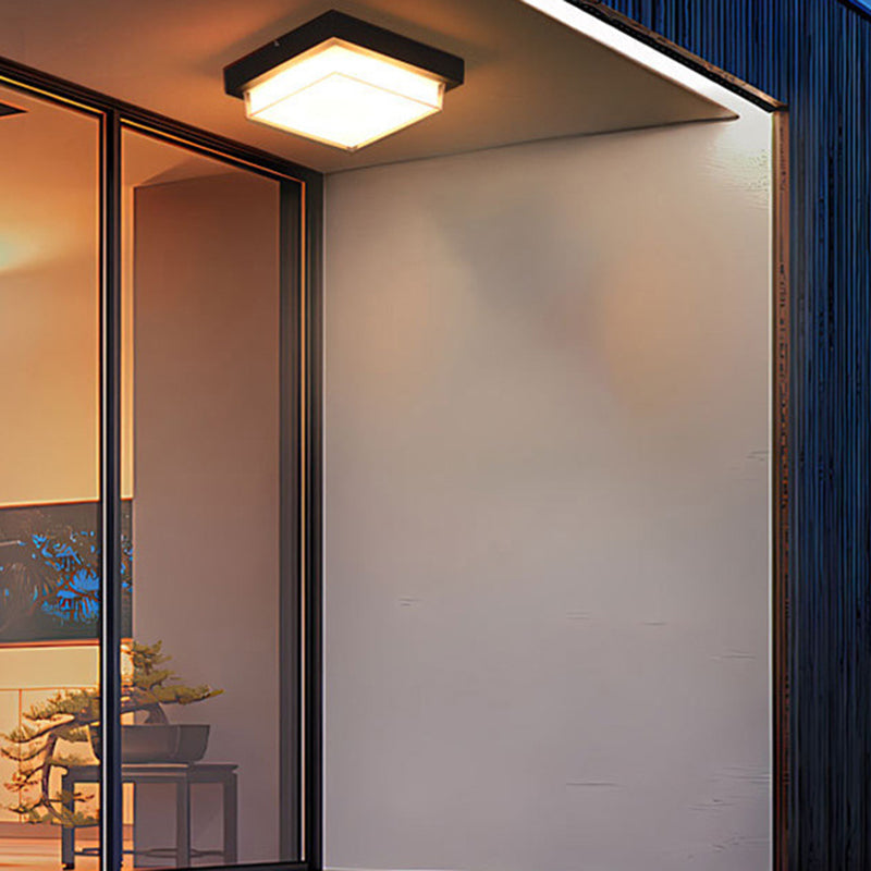 Modern Waterproof Square LED Flush Mount Ceiling Light