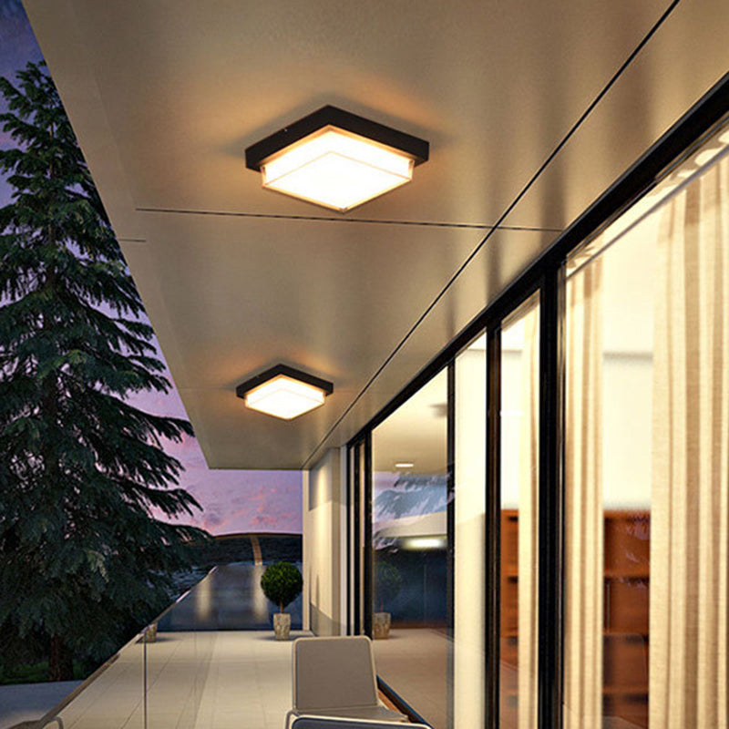 Modern Waterproof Square LED Flush Mount Ceiling Light