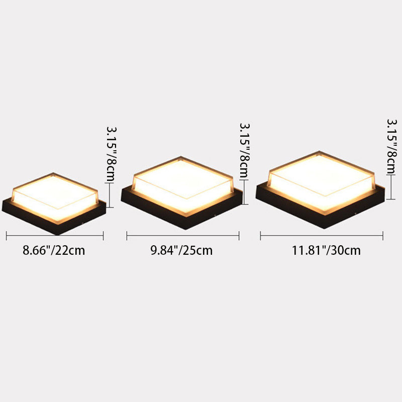 Modern Waterproof Square LED Flush Mount Ceiling Light