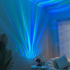 Modern Industrial LED Solar Wall Sconce - Rotating Aurora