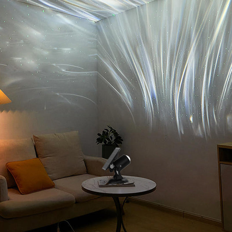Modern Industrial LED Solar Wall Sconce - Rotating Aurora