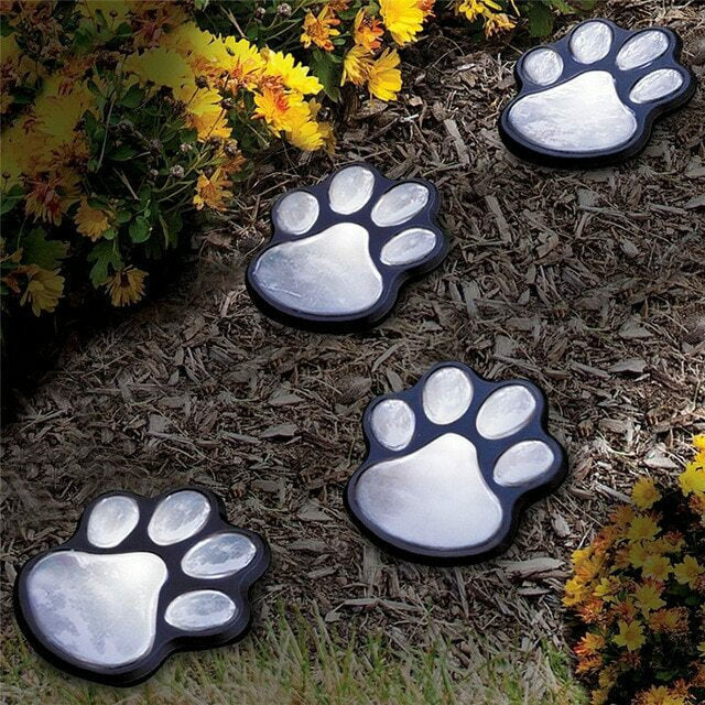 Premium Solar LED Dog Paw Print Garden Light
