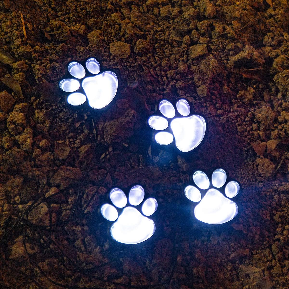 Premium Solar LED Dog Paw Print Garden Light