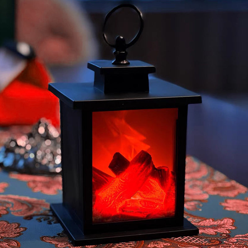 Modern LED Table Lamp with Simulated Flame for Home Office Decor