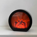 Modern LED Table Lamp with Simulated Flame for Home Office Decor