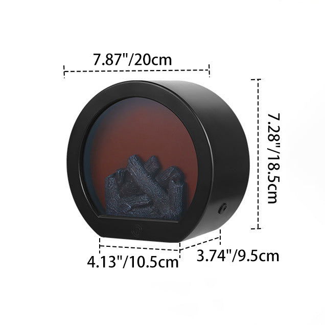 Modern LED Table Lamp with Simulated Flame for Home Office Decor