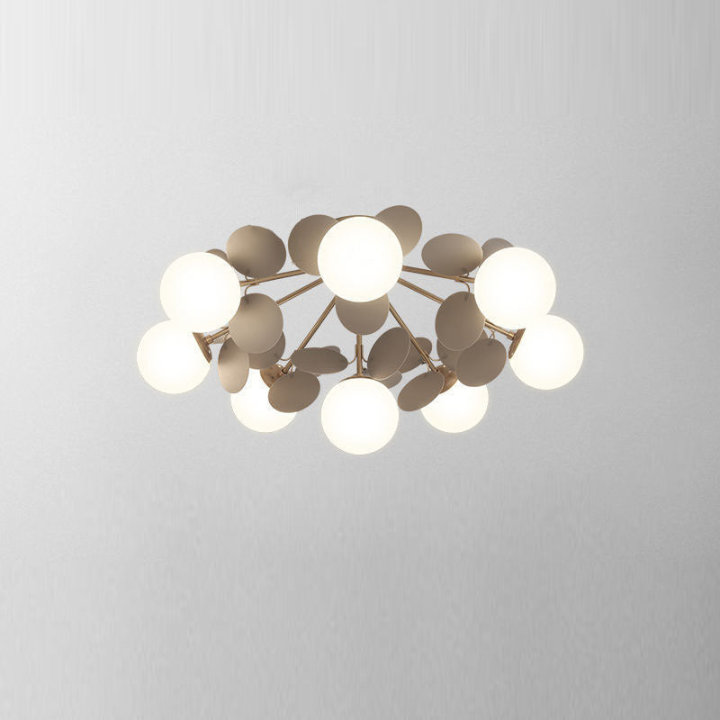Scandinavian Colorful Flower Semi-Flush Mount Ceiling Light - Available in 1, 4, 6, or 8 Lights for Bedroom