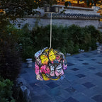 Premium Art Deco Solar LED Butterfly Ball Outdoor Light