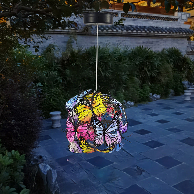 Premium Art Deco Solar LED Butterfly Ball Outdoor Light