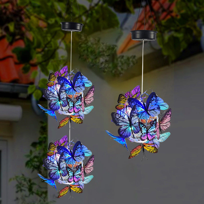 Premium Art Deco Solar LED Butterfly Ball Outdoor Light