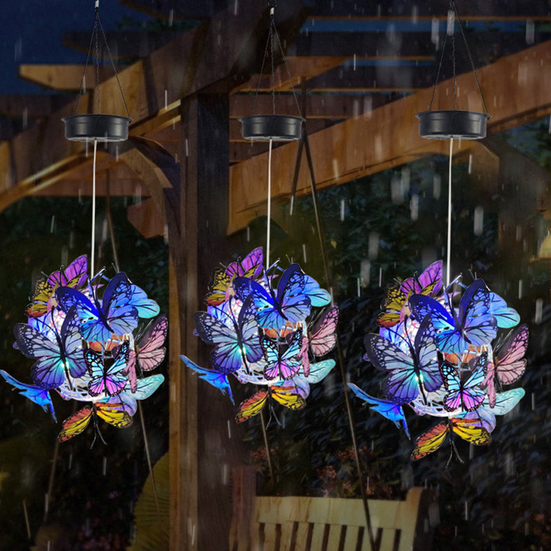 Premium Art Deco Solar LED Butterfly Ball Outdoor Light