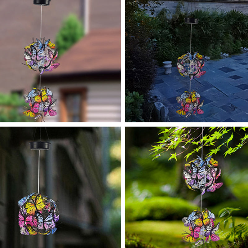 Premium Art Deco Solar LED Butterfly Ball Outdoor Light