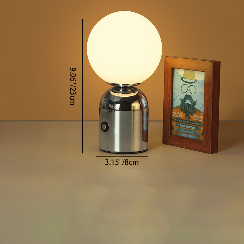 Scandinavian Round LED Table Lamp - USB Iron & Acrylic Design for Bedroom