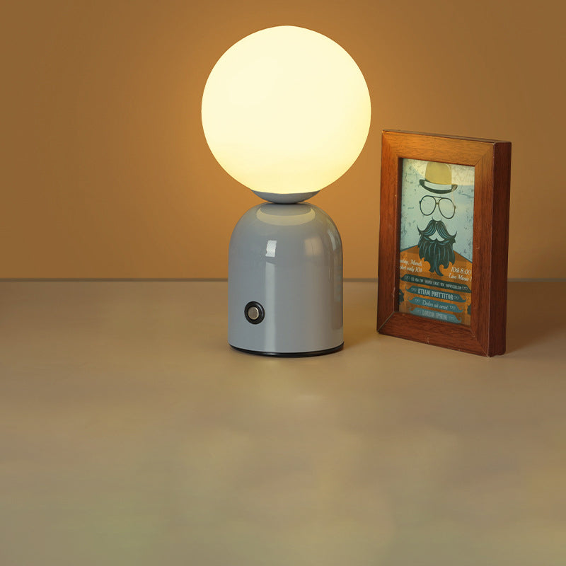 Scandinavian Round LED Table Lamp - USB Iron & Acrylic Design for Bedroom