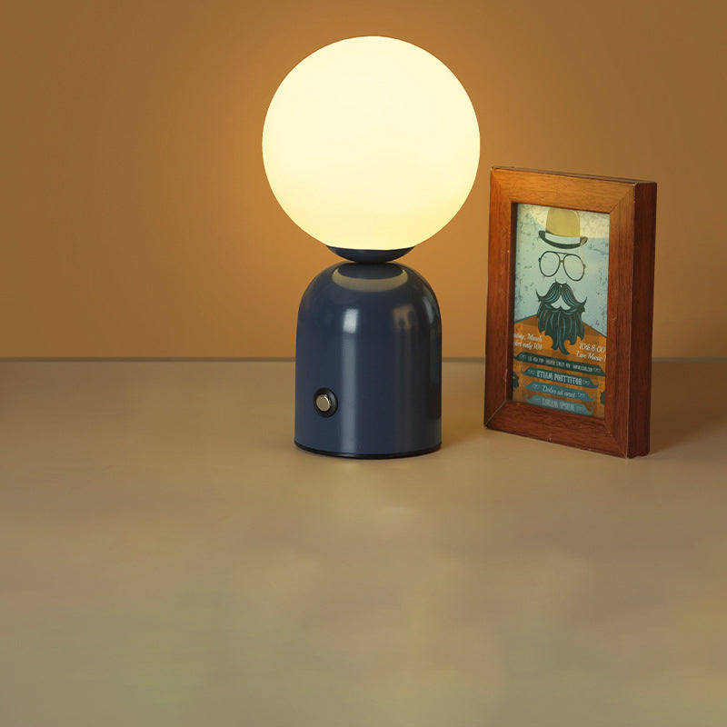 Scandinavian Round LED Table Lamp - USB Iron & Acrylic Design for Bedroom