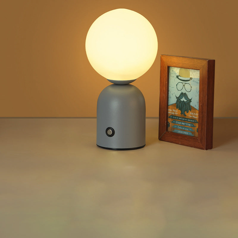 Scandinavian Round LED Table Lamp - USB Iron & Acrylic Design for Bedroom