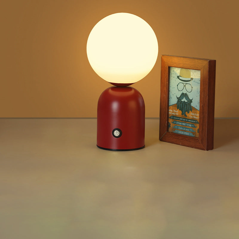 Scandinavian Round LED Table Lamp - USB Iron & Acrylic Design for Bedroom