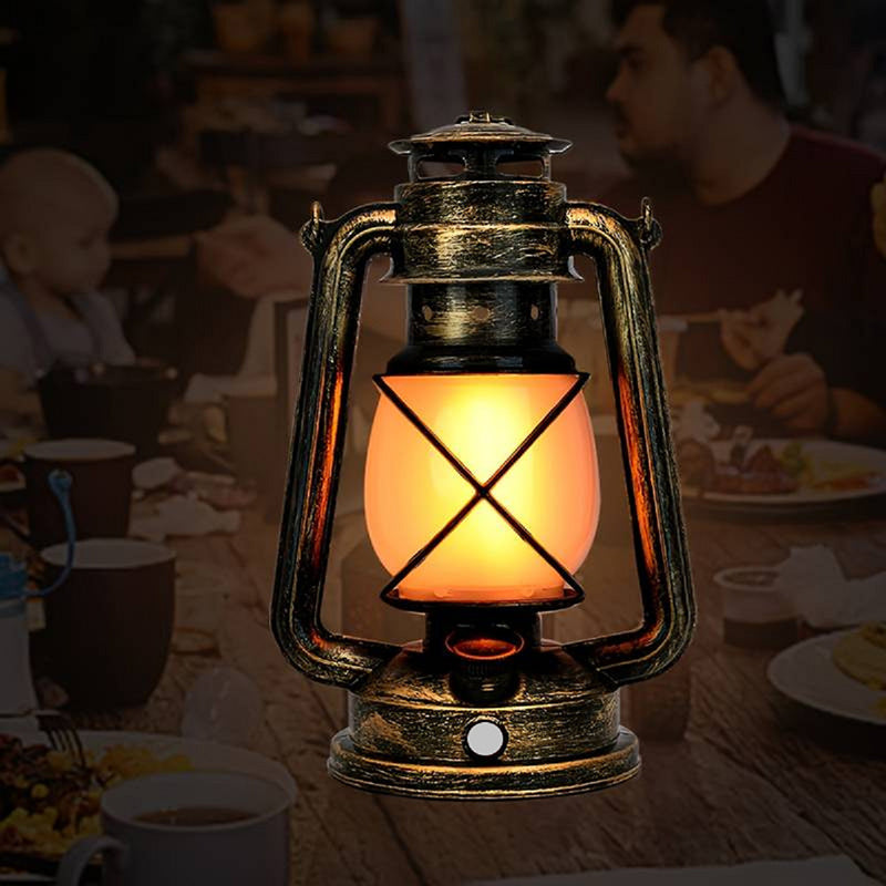 Vintage USB Horse Lantern LED Table Lamp - Round ABS Design for Living Room