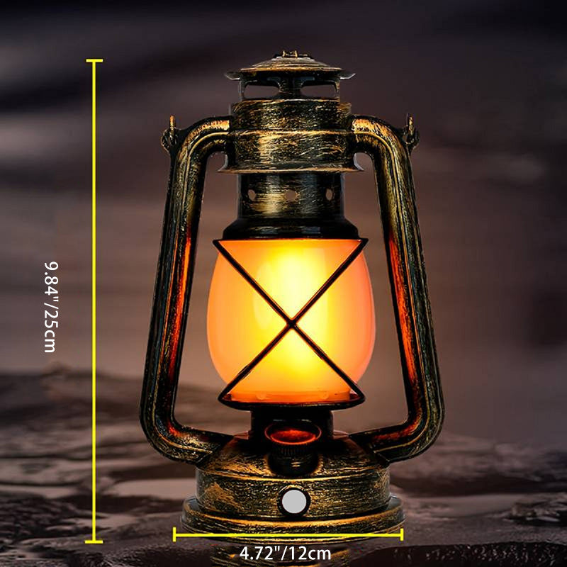 Vintage USB Horse Lantern LED Table Lamp - Round ABS Design for Living Room