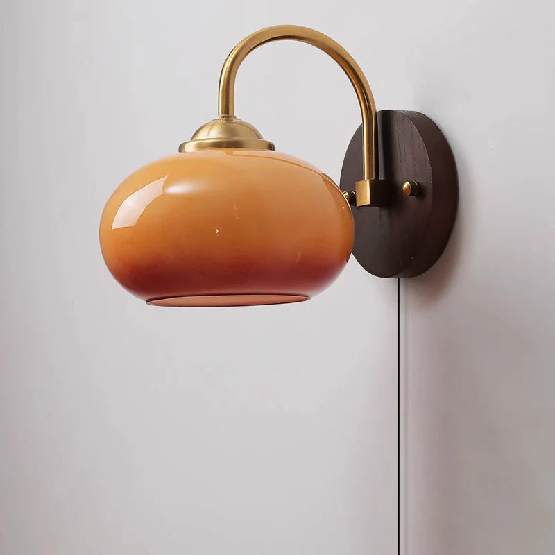 Mid-Century Ash Wood Wall Sconce