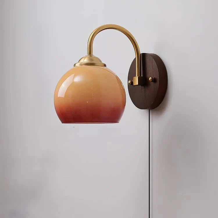 Mid-Century Ash Wood Wall Sconce