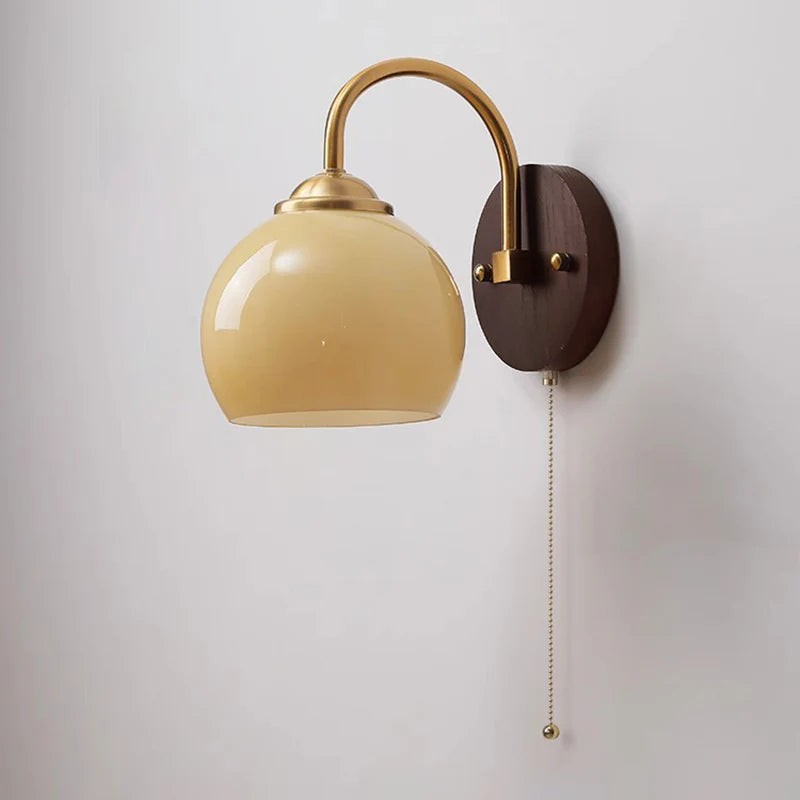 Mid-Century Ash Wood Wall Sconce