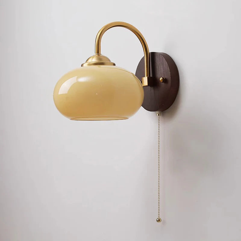Mid-Century Ash Wood Wall Sconce