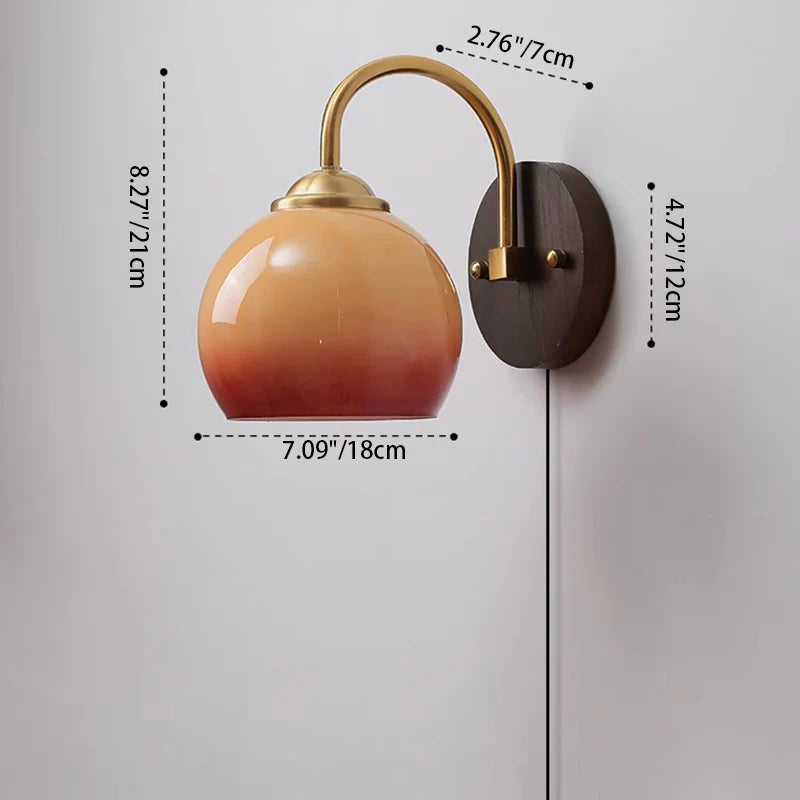 Mid-Century Ash Wood Wall Sconce