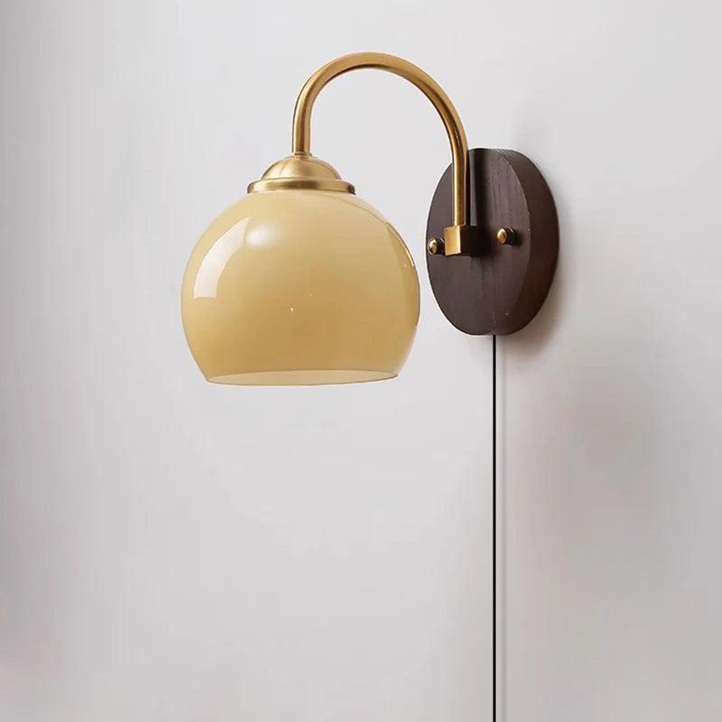 Mid-Century Ash Wood Wall Sconce