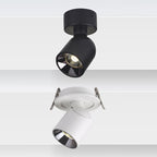 Contemporary Rotatable Round Aluminum LED Ceiling Spotlight - Semi-Flush Mount for Hallway