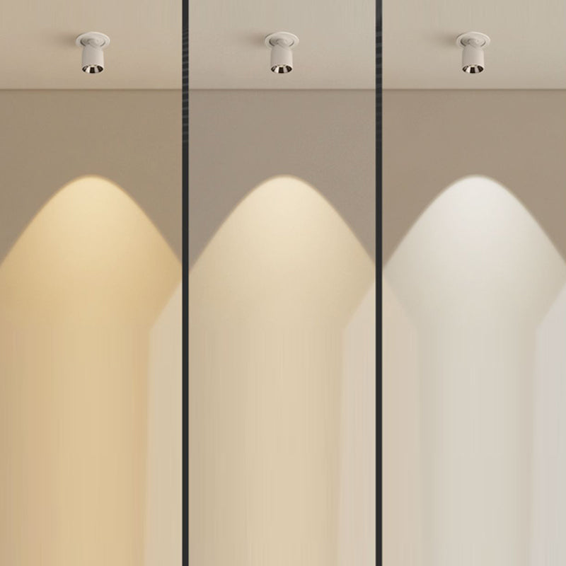 Contemporary Rotatable Round Aluminum LED Ceiling Spotlight - Semi-Flush Mount for Hallway