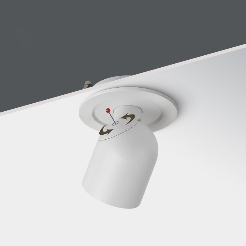 Contemporary Rotatable Round Aluminum LED Ceiling Spotlight - Semi-Flush Mount for Hallway