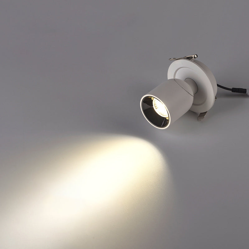 Contemporary Rotatable Round Aluminum LED Ceiling Spotlight - Semi-Flush Mount for Hallway