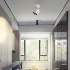 Contemporary Rotatable Round Aluminum LED Ceiling Spotlight - Semi-Flush Mount for Hallway
