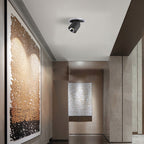 Contemporary Rotatable Round Aluminum LED Ceiling Spotlight - Semi-Flush Mount for Hallway