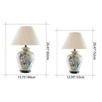 Rustic Oval Prism Table Lamp with Copper and Ceramic Finish - 1-Light for Bedroom