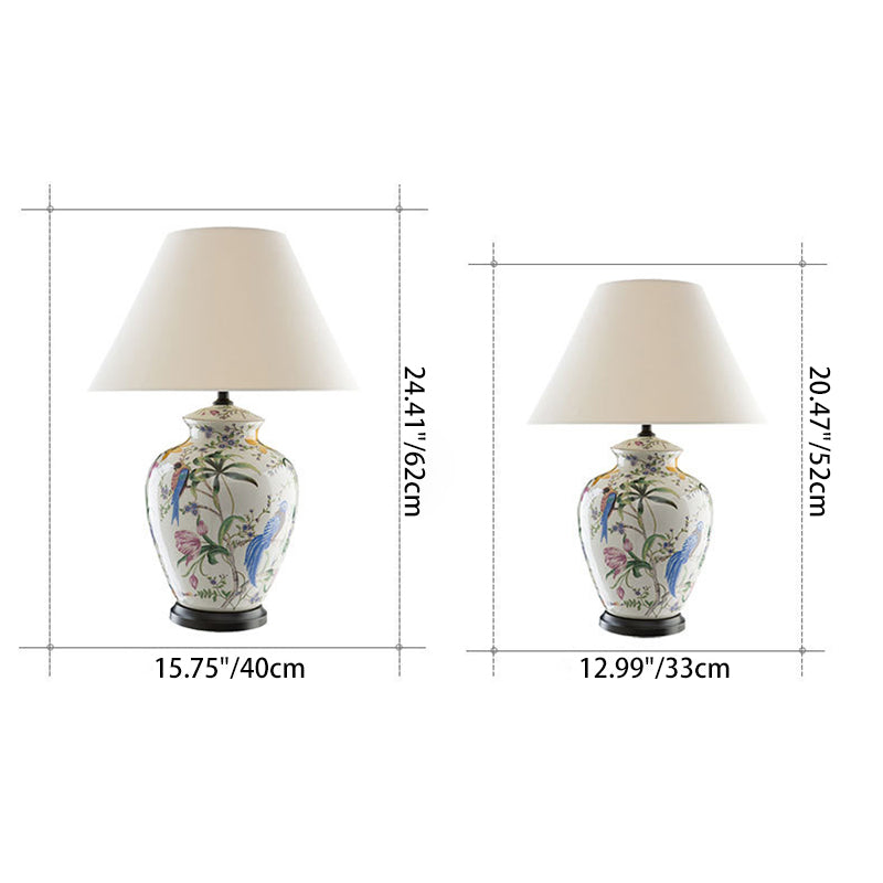 Rustic Oval Prism Table Lamp with Copper and Ceramic Finish - 1-Light for Bedroom