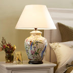 Rustic Oval Prism Table Lamp with Copper and Ceramic Finish - 1-Light for Bedroom