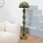 Scandinavian Cream Mushroom Semi-Circle Floor Lamp - 1-Light Iron Design for Living Room