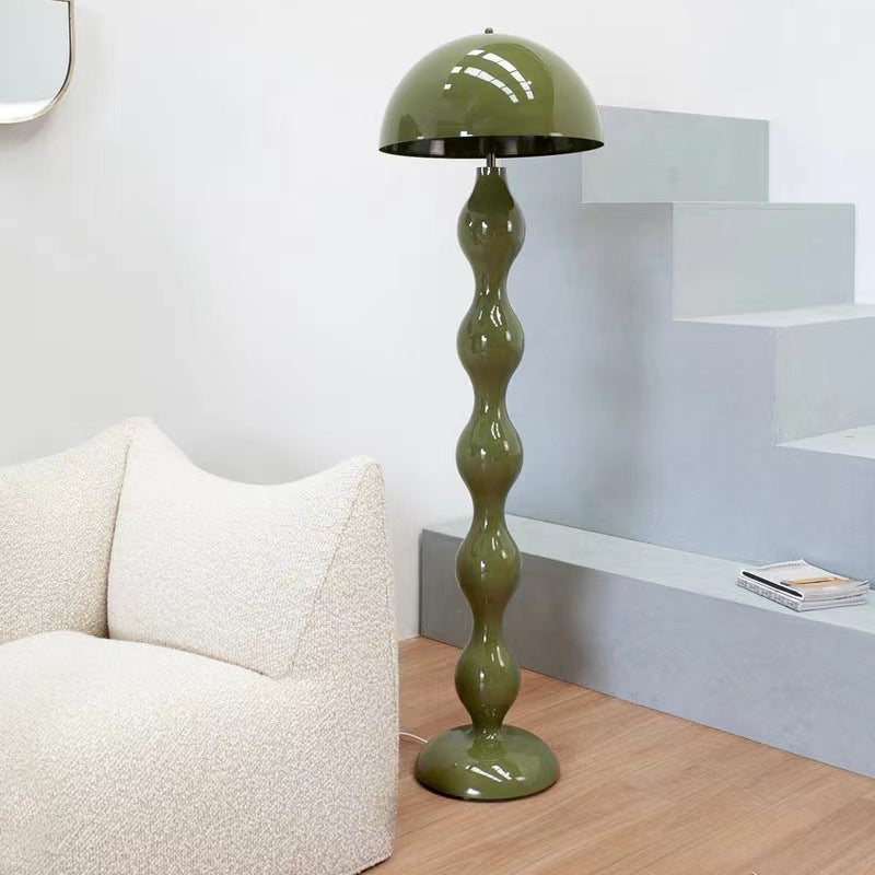 Scandinavian Cream Mushroom Semi-Circle Floor Lamp - 1-Light Iron Design for Living Room