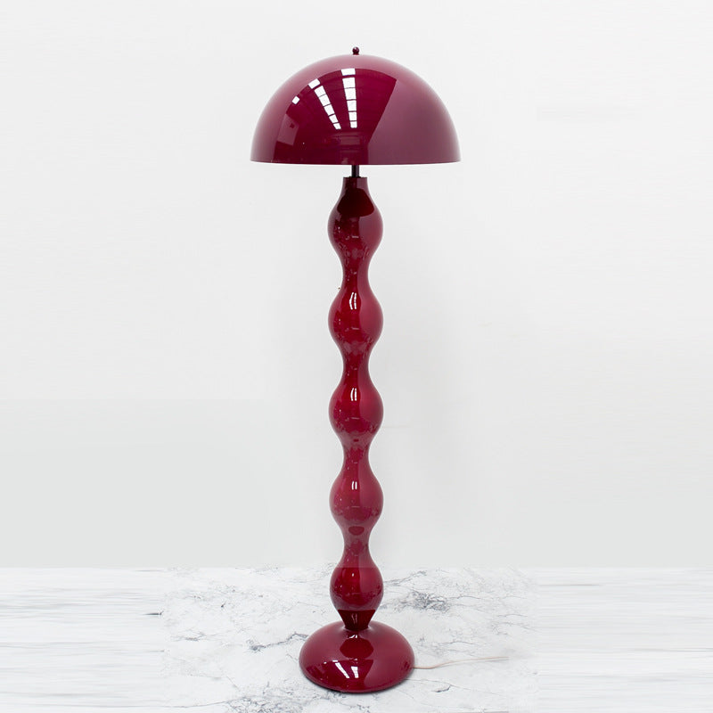 Scandinavian Cream Mushroom Semi-Circle Floor Lamp - 1-Light Iron Design for Living Room