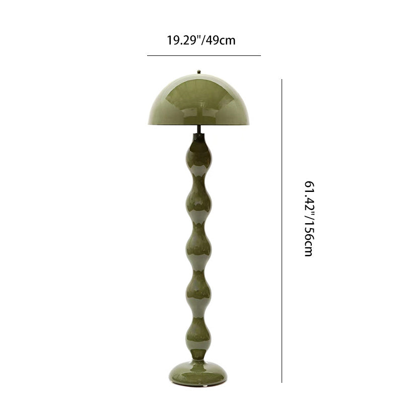Scandinavian Cream Mushroom Semi-Circle Floor Lamp - 1-Light Iron Design for Living Room