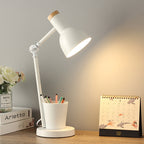Nordic Dome Iron and Wood 1-Light Table Lamp for Bedroom