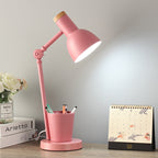 Nordic Dome Iron and Wood 1-Light Table Lamp for Bedroom