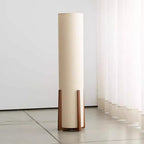 Japanese Cylinder Wood Floor Lamp - 1-Light Design for Living Room