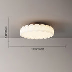 French Round Iron LED Semi-Flush Mount Ceiling Light